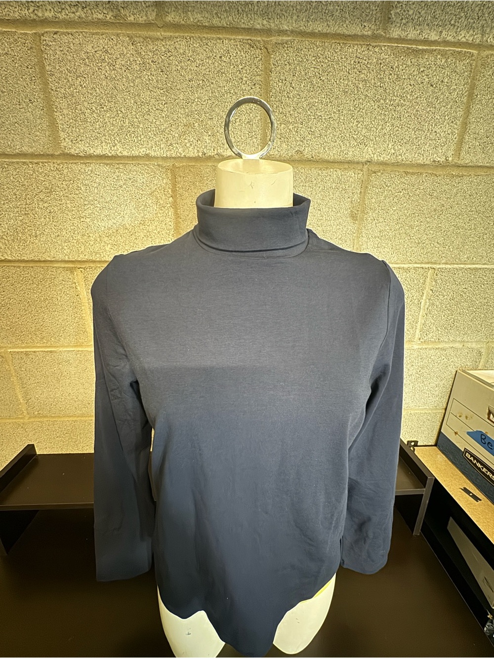 Puma Classic Navy Turtleneck Long Sleeve Top